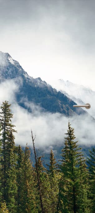 Deurposter deursticker sticker poster bergen wolken avontuur landschap natuur