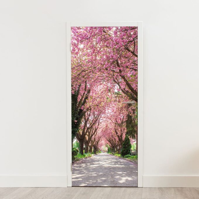 bloesem pad deurposter deursticker sticker poster natuur lente
