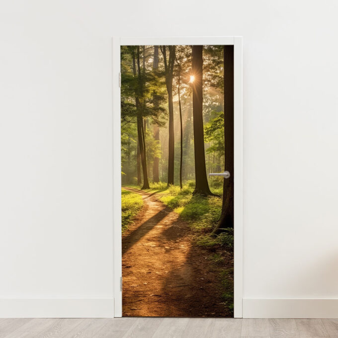 deurposter deursticker sticker poster wandelpad bos natuur