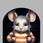 muursticker muis gevangenis gat knaagdier