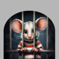 muursticker muis knaagdier schattig gevangenis