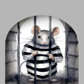 muursticker muis gevangenis knaagdieren
