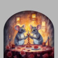 muursticker muizen romantisch diner knaagdier