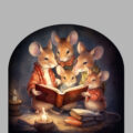 muurstickera muizen gezin lezen knaagdieren