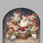 muursticker muizen lezen kerstmis knaagdieren