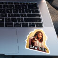i saw that sticker jesus laptop