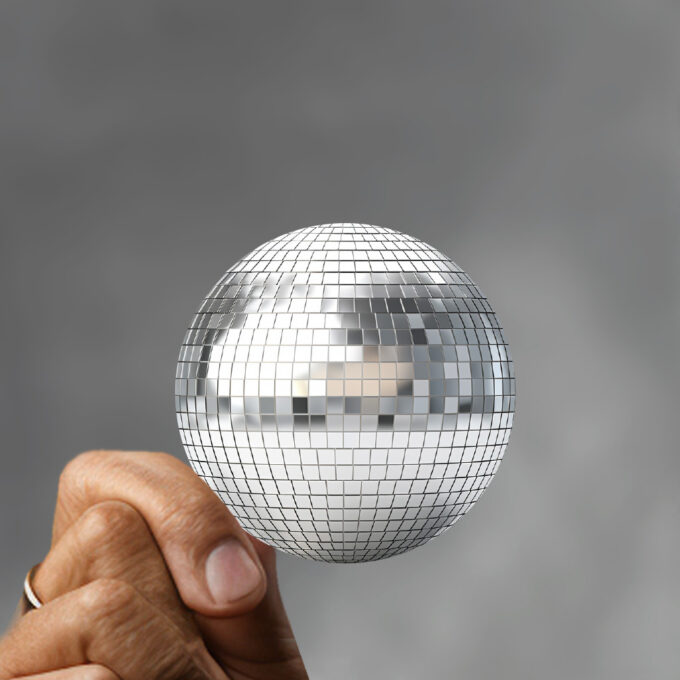 laptop sticker small disco ball effect