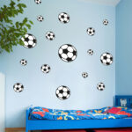 muurstickers voetballen ballen wallsticker balls soccer kidsroom kinderkamer2