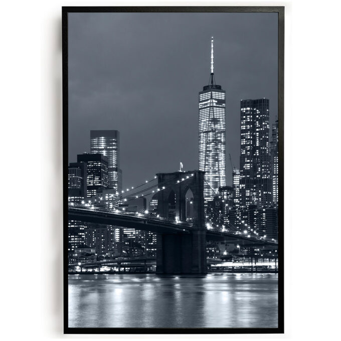 Poster Skyline New York Zwart/Wit woonkamer slaapkamer keuken kantoor atelier rustgevend natuur