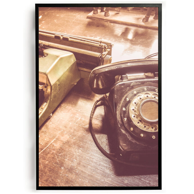 Poster vintage telefoon en typmachine poster goedkoop ideeen muurdecoratie inspiratie wanddecoratie