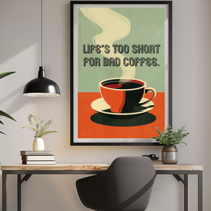 bad coffee kantoor quote retro keuken bar2