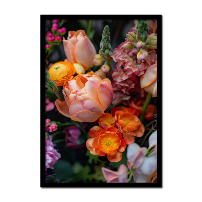 kleurrijke-bloemen-tulp-ranonkel-zuiderwind-oranje-geel-roze-Posters-woonkamer-slaapkamer-kinderkamer-keuken-ideeen-inspiratie-goedkoop-store