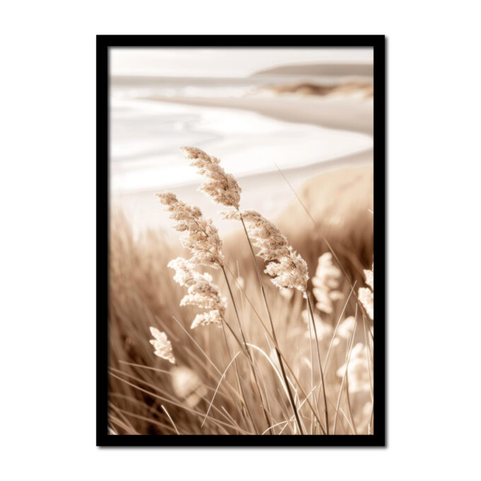 siergras-met-strand-op-achtergrond-scherpte-diepte-Posters-woonkamer-slaapkamer-kinderkamer-keuken-ideeen-inspiratie-goedkoop-store