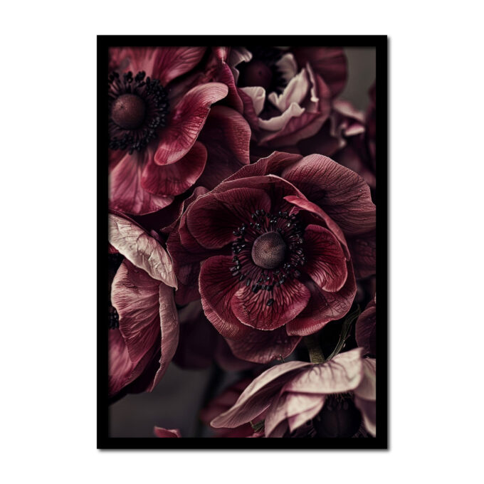 vintage-bloem-close-up-rood-paars--Posters-woonkamer-slaapkamer-kinderkamer-keuken-ideeen-inspiratie-goedkoop-store